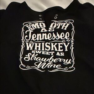 Black Graphic Tee with White Print